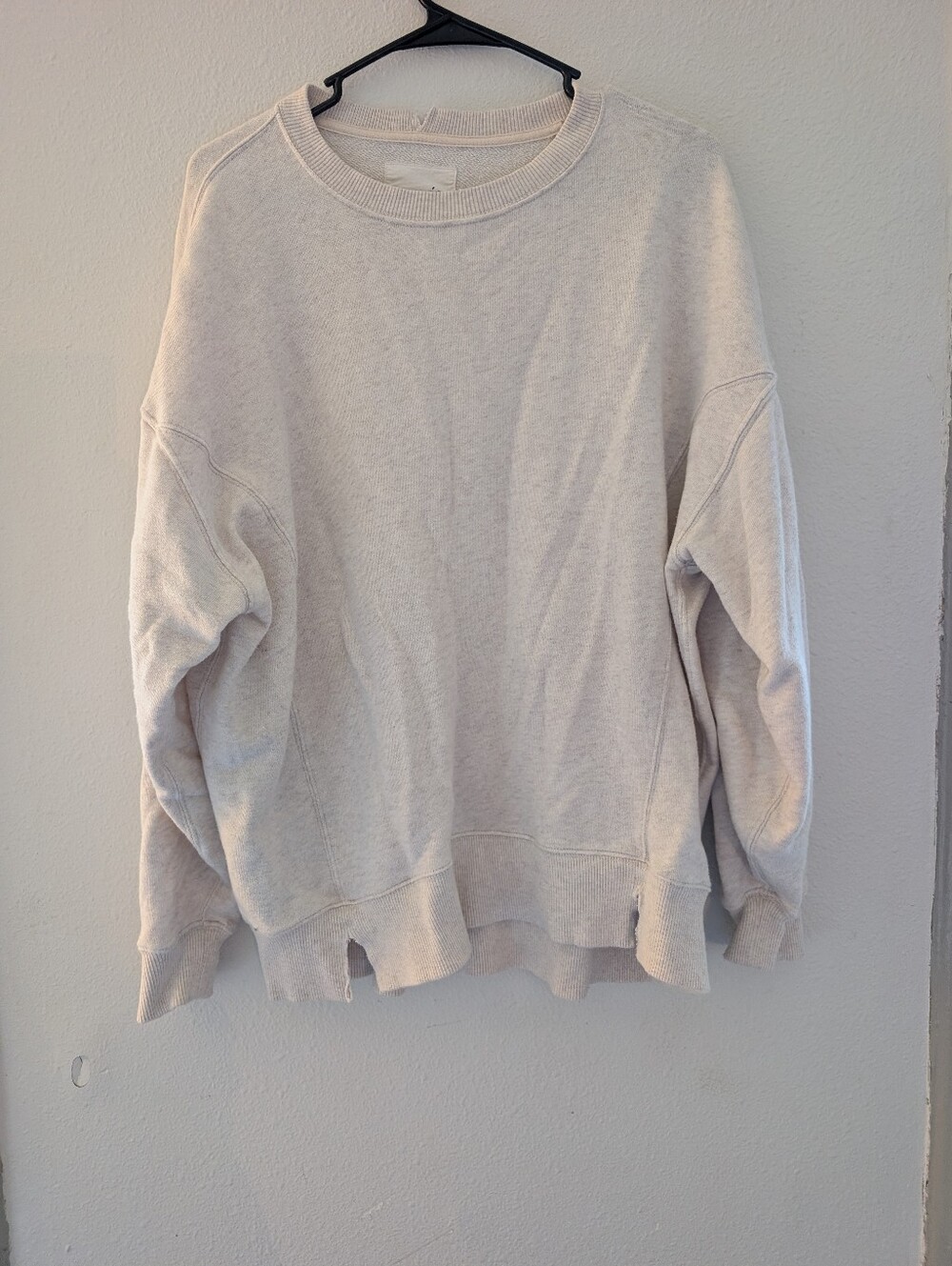 aerie Oversized Scoopneck Sweatshirt in Light Beige